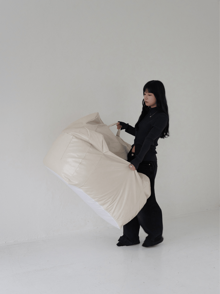 LOOSY 1人掛けビーズソファ Glossy Cream｜1人用ソファ おしゃれ