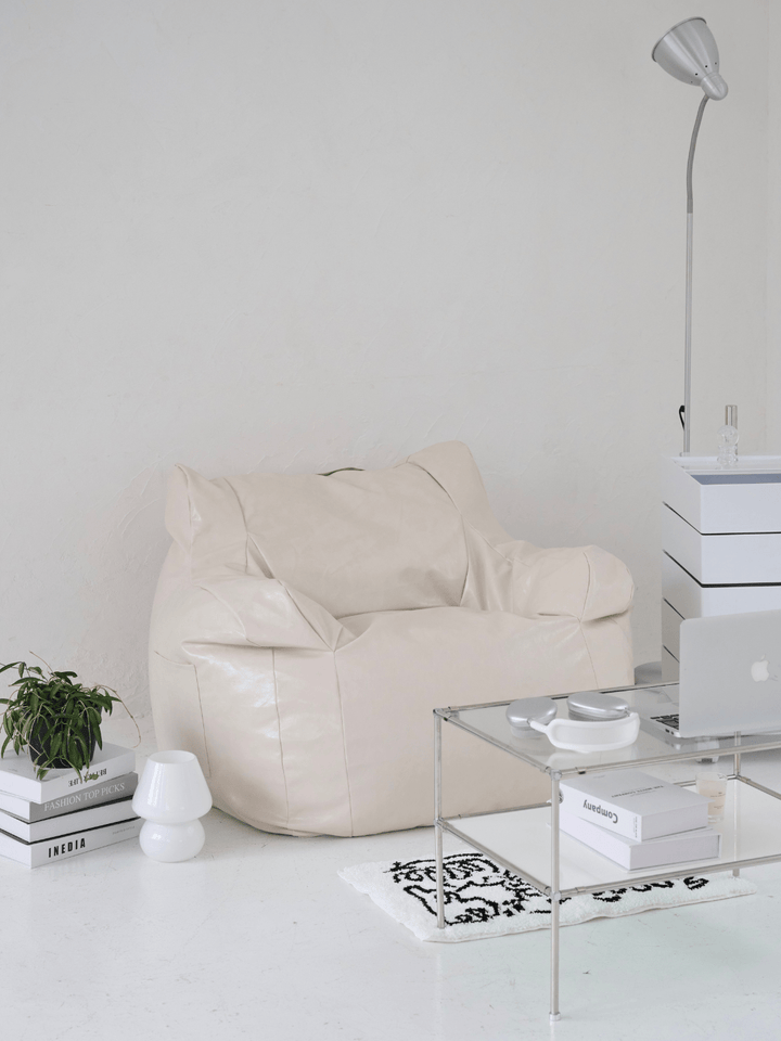 LOOSY 1人掛けビーズソファ Glossy Cream|1人用ソファ おしゃれ LOOSY 1人掛けビーズソファ Glossy Cream|1人用ソファ おしゃれ