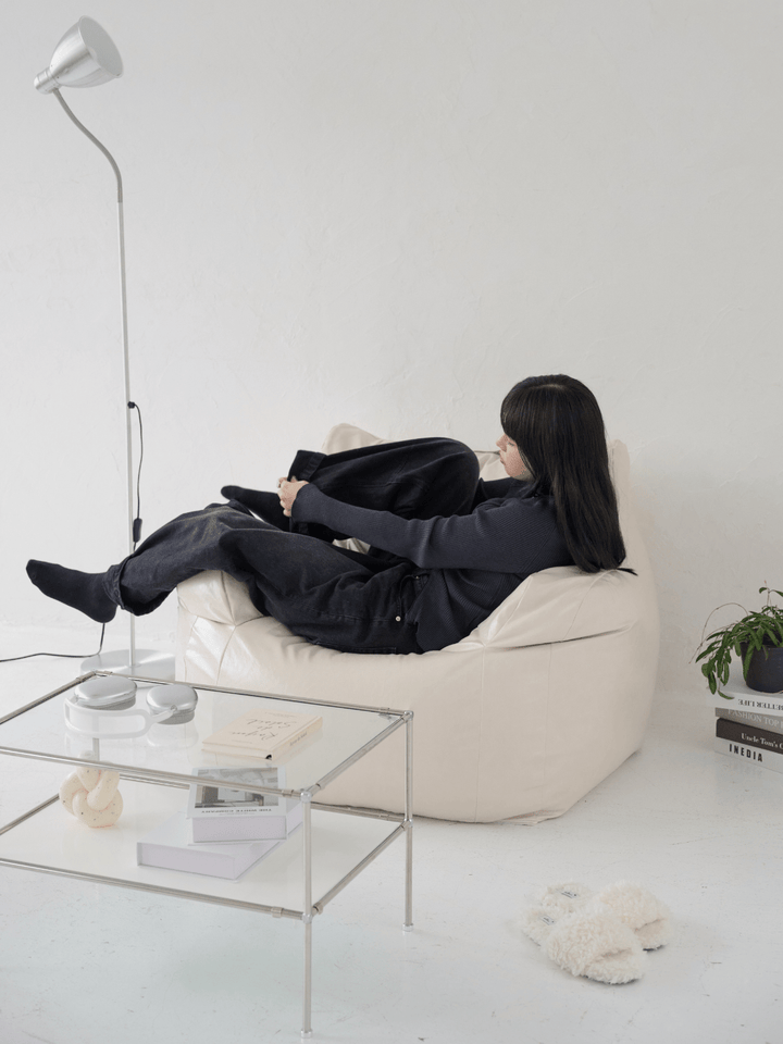 LOOSY 1人掛けビーズソファ Glossy Cream|1人用ソファ おしゃれ LOOSY 1人掛けビーズソファ Glossy Cream|1人用ソファ おしゃれ