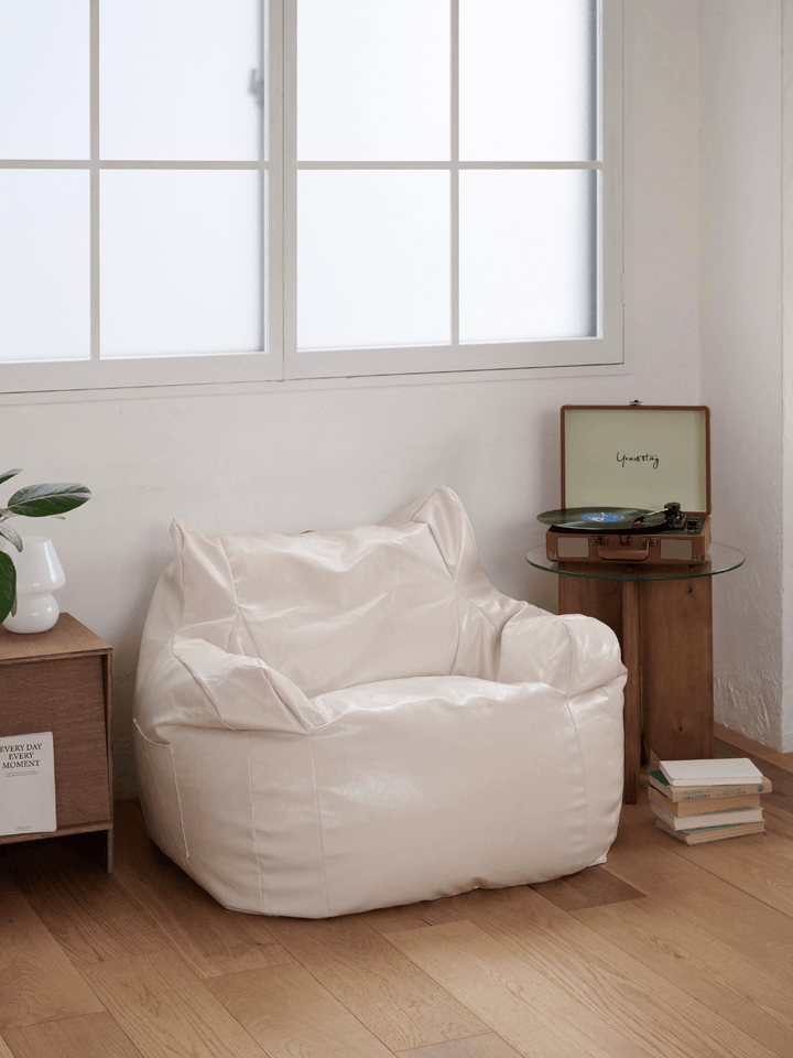 HUGME 1人掛けビーズソファ IVORY LOOSY HUGME 1人掛けビーズソファ Ivory｜1人用ソファ おしゃれ