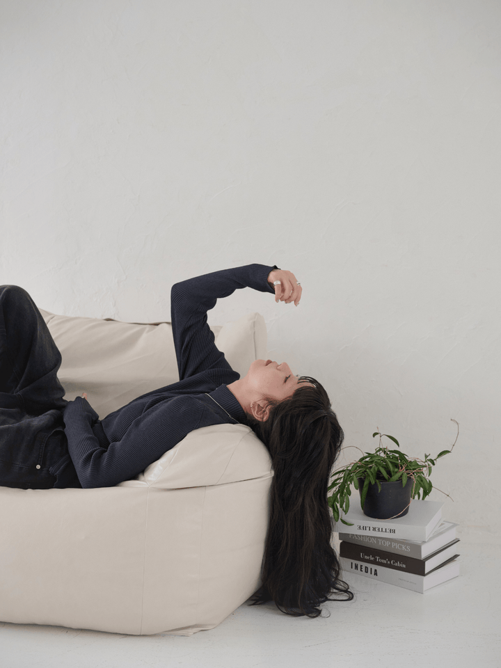 LOOSY 1人掛けビーズソファ Glossy Cream｜1人用ソファ おしゃれ