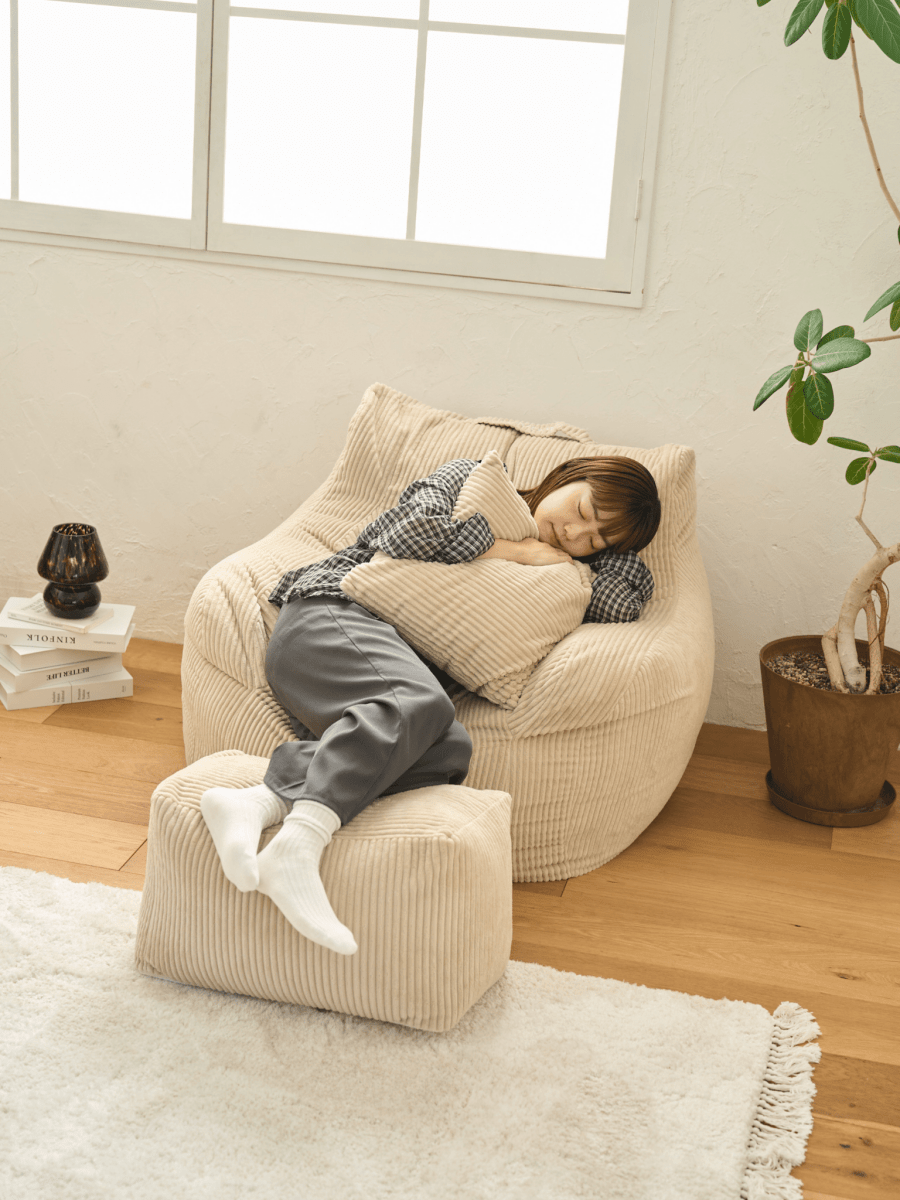 LOOSY 1人掛けビーズソファ Beige｜1人用ソファ おしゃれ 一人暮らし