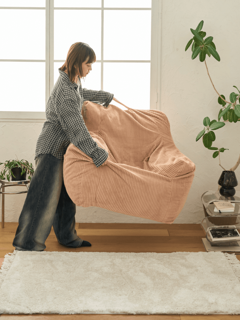 SE-7095 - LOOSY - LOOSY 1人掛けビーズソファ Coral Pink