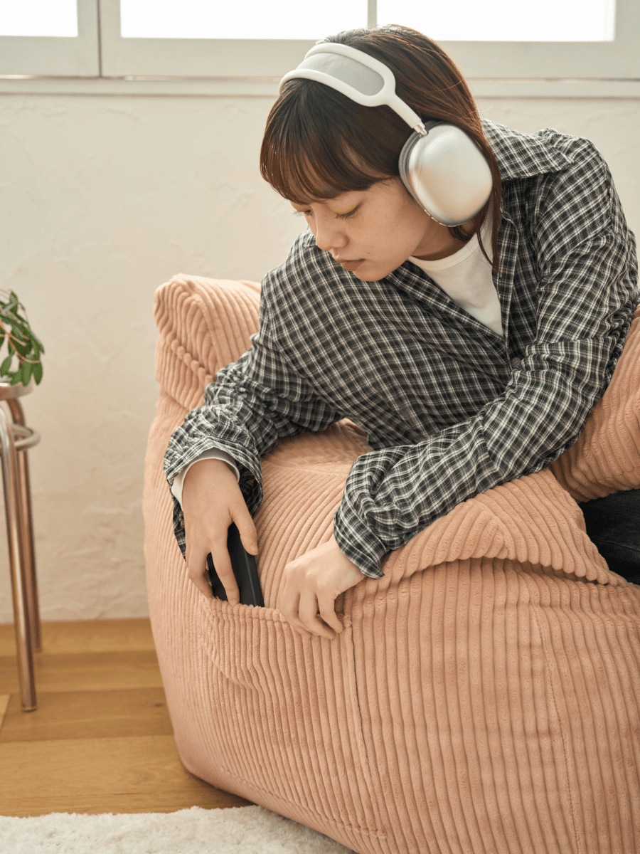 LOOSY 1人掛けビーズソファ Coral Pink|1人用ソファ おしゃれ LOOSY 1人掛けビーズソファ Coral Pink|1人用ソファ おしゃれ