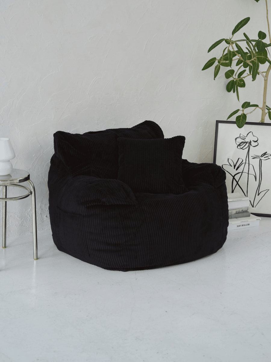 Loosy HUGME 1人掛けビーズソファ Black LOOSY 1人掛けビーズソファ 付替カバー Black｜1人用ソファ おしゃれ