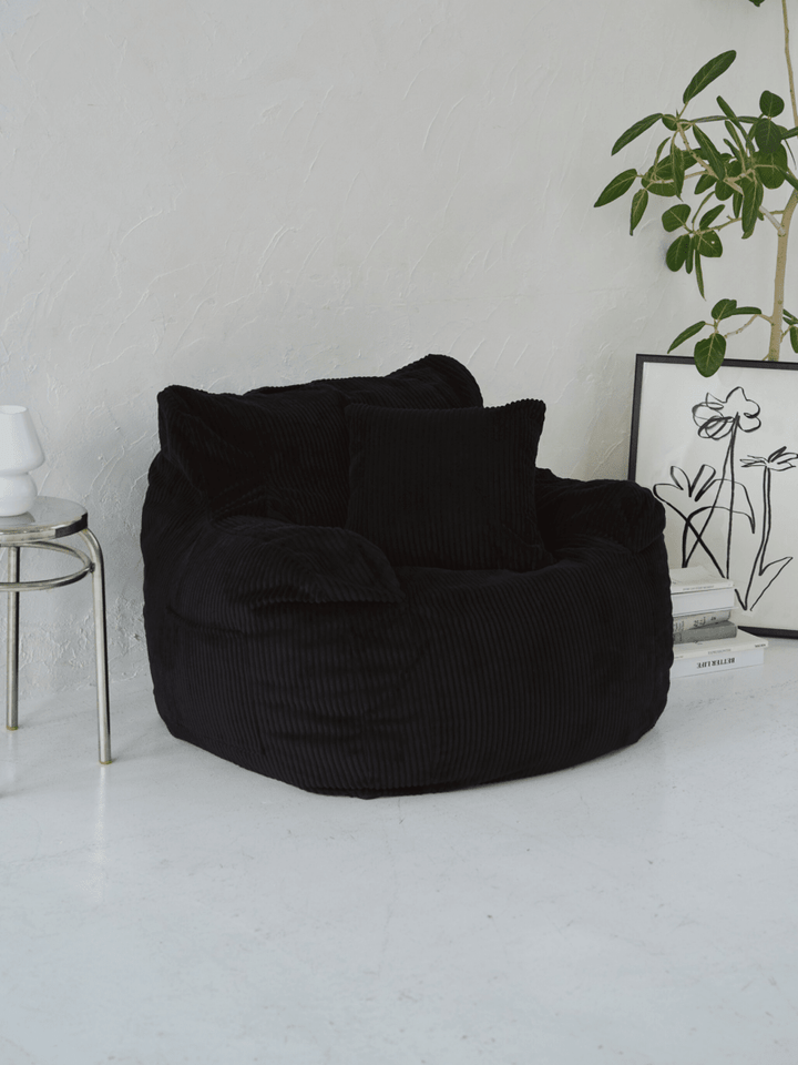 LOOSY 1人掛けビーズソファ 付替カバー Black｜1人用ソファ おしゃれ