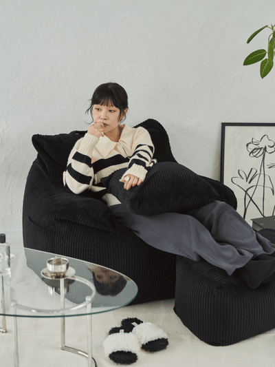 SE-7122 - LOOSY - LOOSY 1人掛けビーズソファ Black