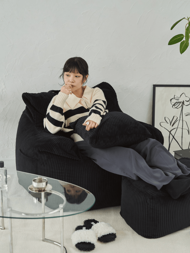 SE-7122 - LOOSY - LOOSY 1人掛けビーズソファ Black