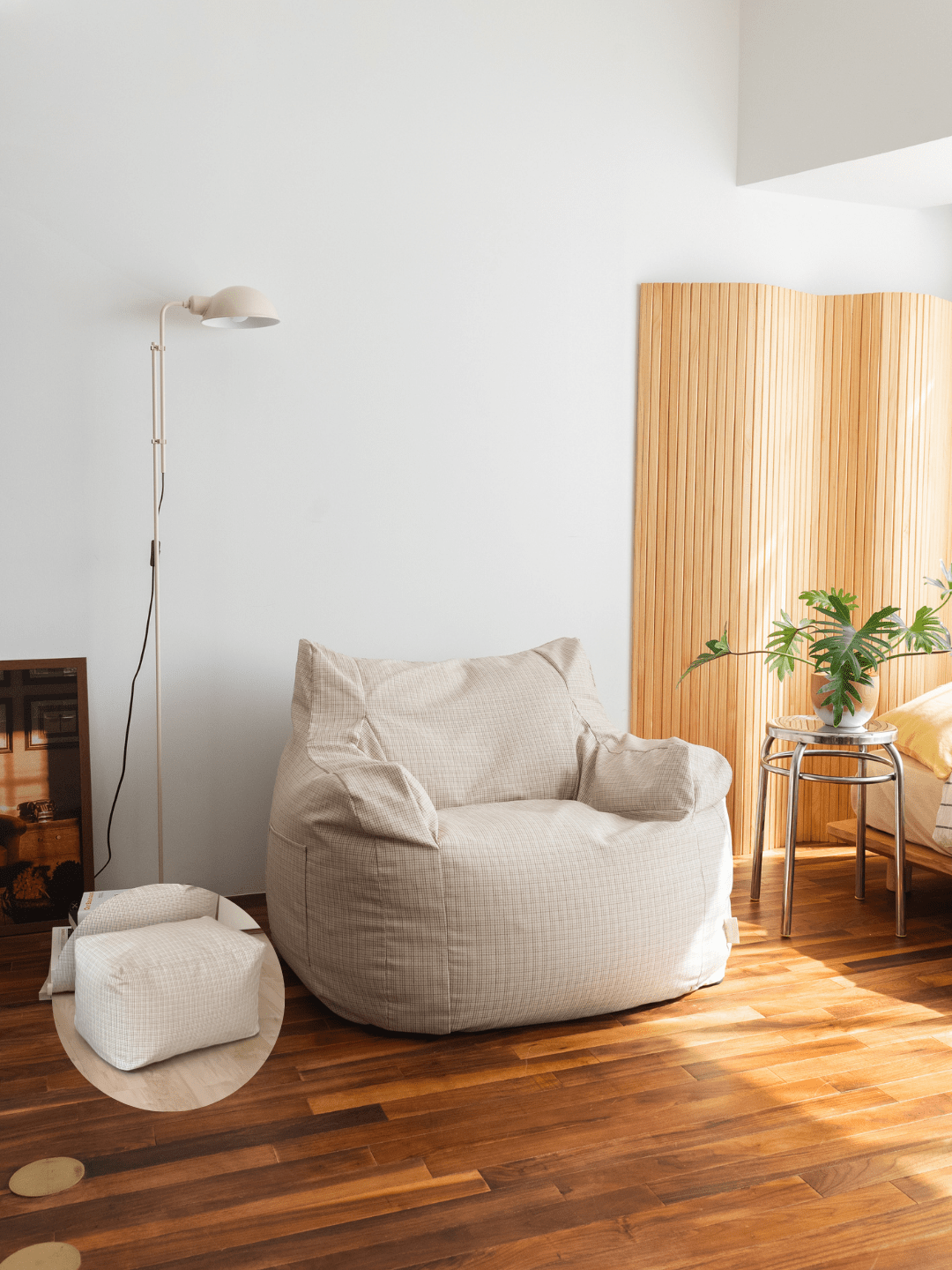 GOOD THING × LOOSYコラボ 1人掛けビーズソファ Check|1人用 GOOD THING × LOOSYコラボ 1人掛けビーズソファ Check|1人用