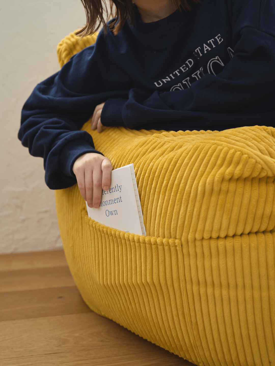 LOOSY 2人掛けビーズソファ Mustard｜2人用ソファ おしゃれ 一人暮らし