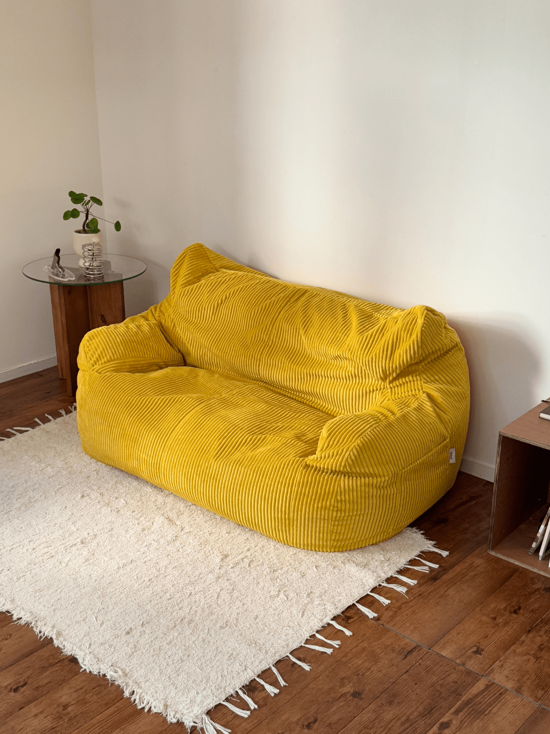 HUGME 1人掛けビーズソファ マスタード 専用商品 HUGME 1人掛けビーズソファ Mustard｜1人用ソファ おしゃれ