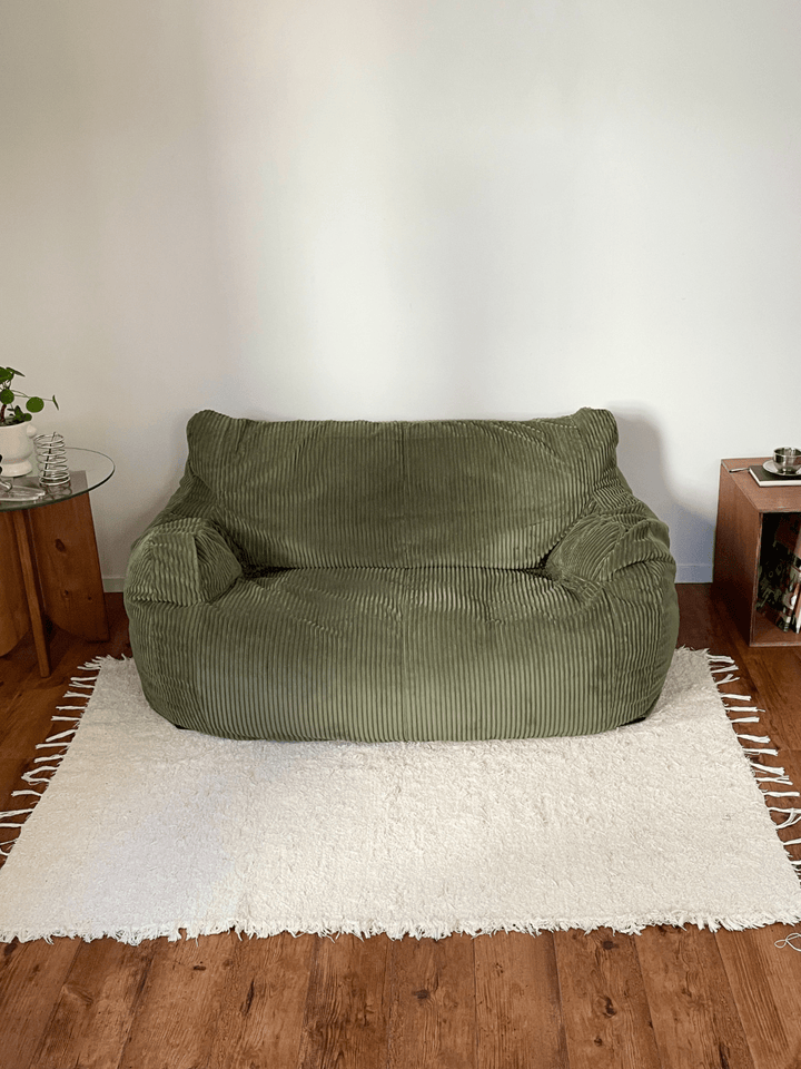 【ぎょ さん専用】LOSSY HUGME 2人掛けビーズソファ Olive HUGME 2人掛けビーズソファ Green｜2人用ソファ おしゃれ