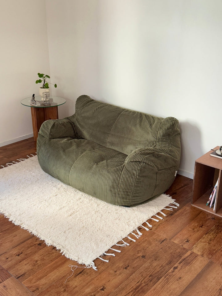 LOOSY 2人掛けビーズソファ Olive｜2人用ソファ おしゃれ 一人暮らし