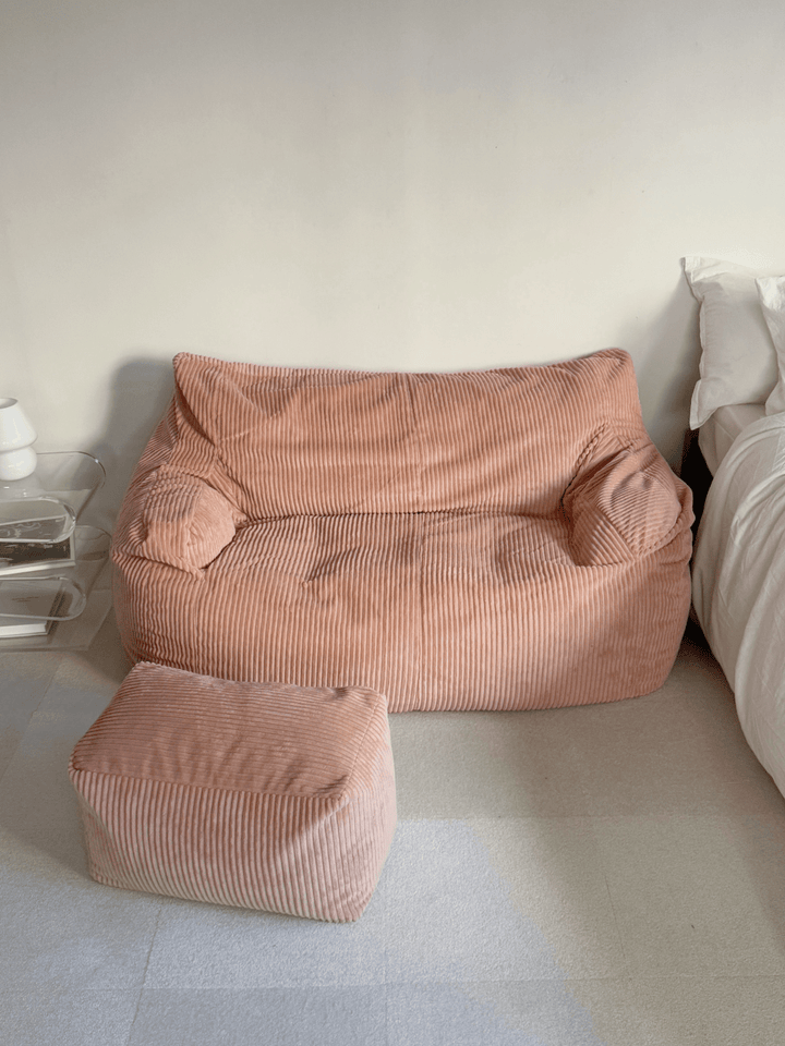 LOOSY 2人掛けビーズソファ Coral Pink｜2人用ソファ おしゃれ