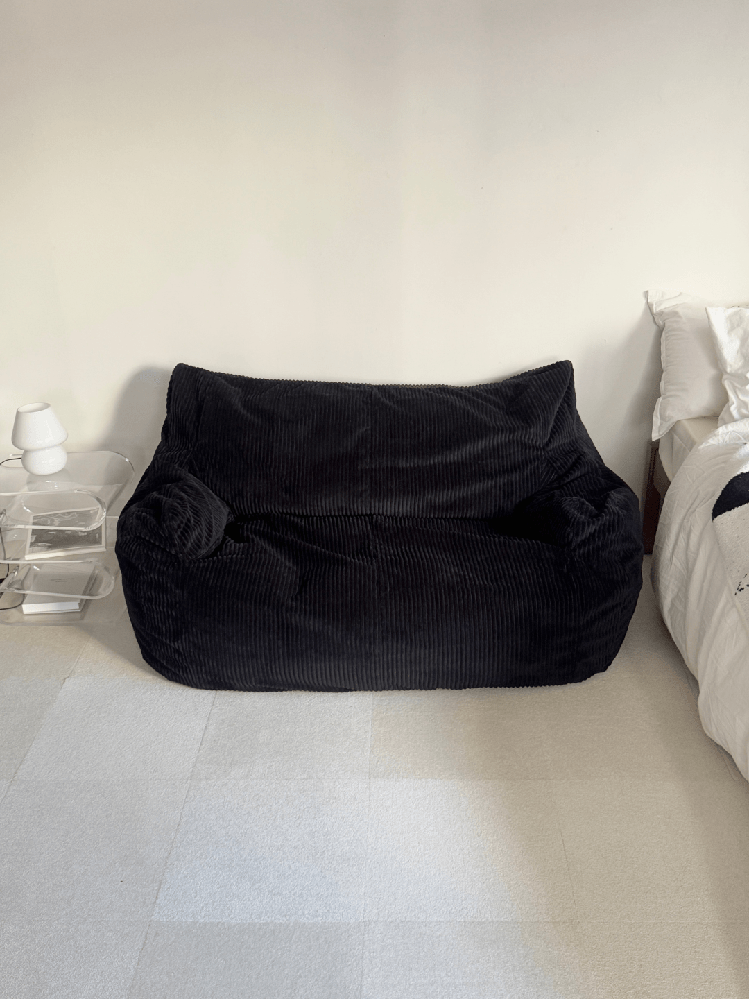 LOOSY 2人掛けビーズソファ Black｜2人用ソファ おしゃれ 一人暮らし
