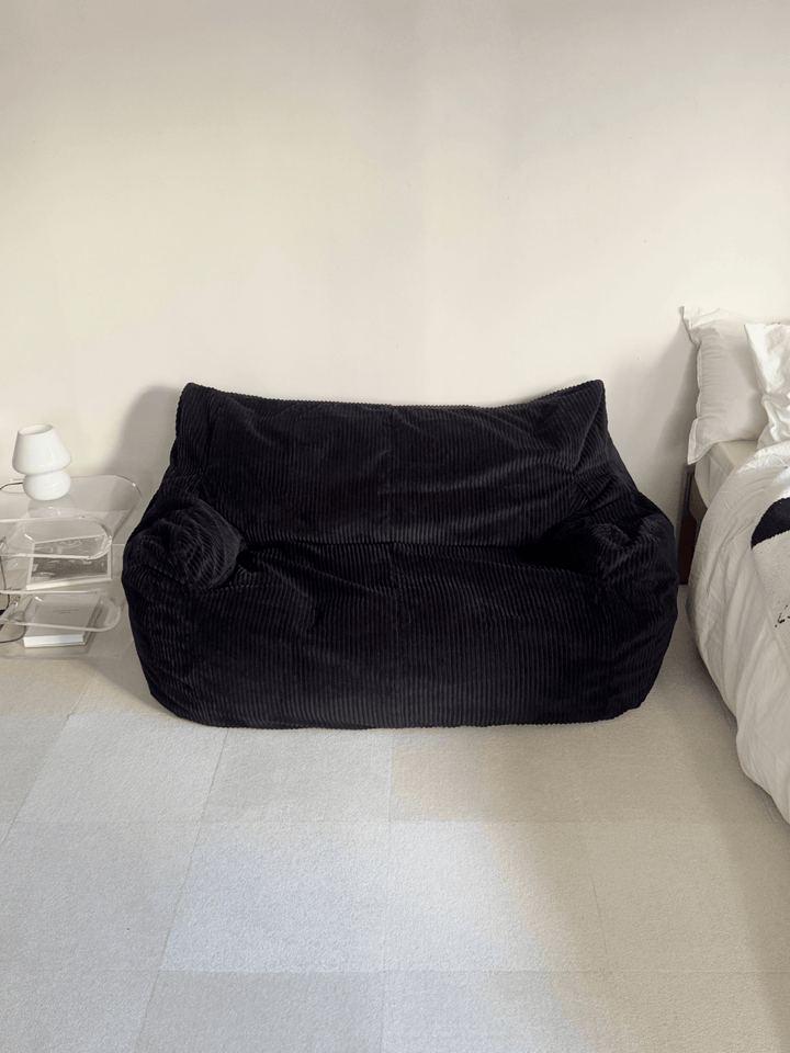 LOOSY 2人掛けビーズソファ Black｜2人用ソファ おしゃれ 一人暮らし