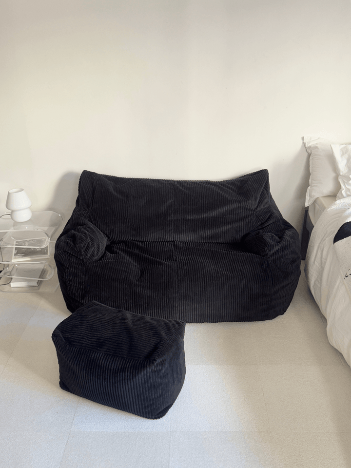 LOOSY 2人掛けビーズソファ Black｜2人用ソファ おしゃれ 一人暮らし
