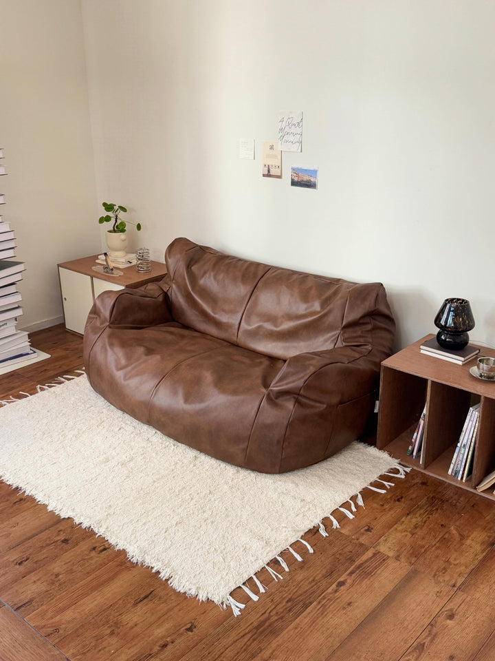 LOOSY 2人掛けビーズソファ Matte Brown｜2人用ソファ おしゃれ