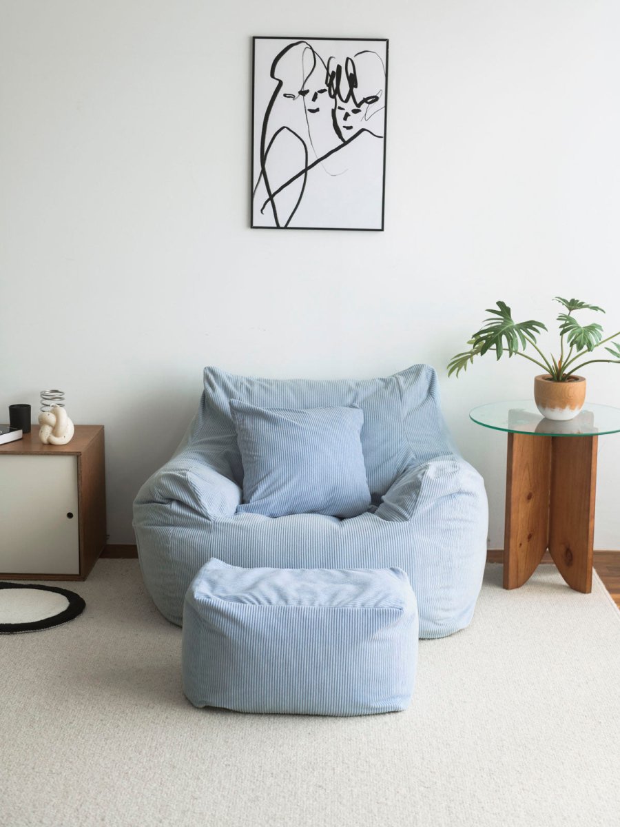 LOOSY 1人掛けビーズソファ Powder Blue｜1人用ソファ おしゃれ