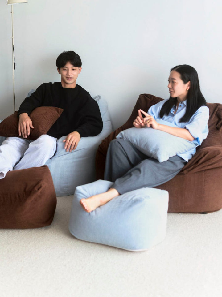 LOOSY 1人掛けビーズソファ Powder Blue｜1人用ソファ おしゃれ