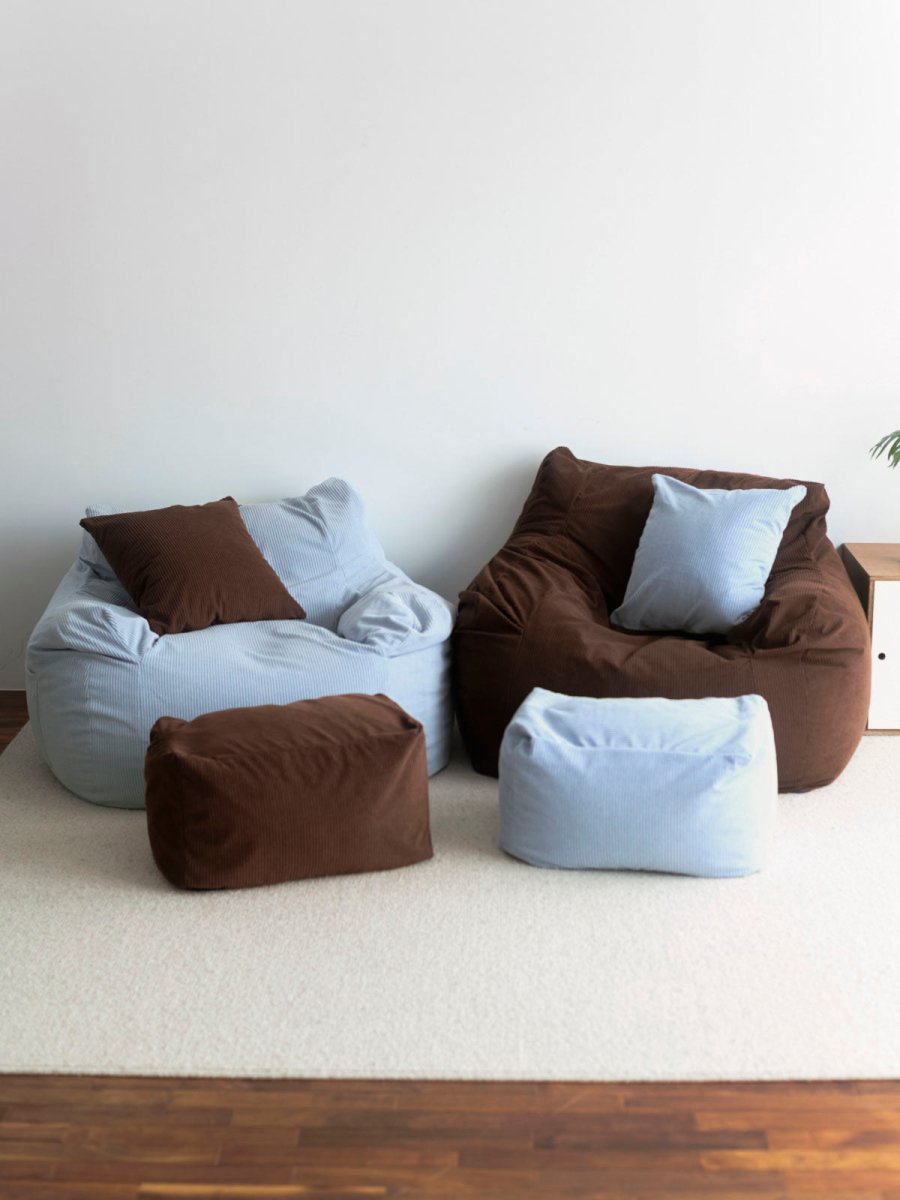 LOOSY 1人掛けビーズソファ Powder Blue｜1人用ソファ おしゃれ