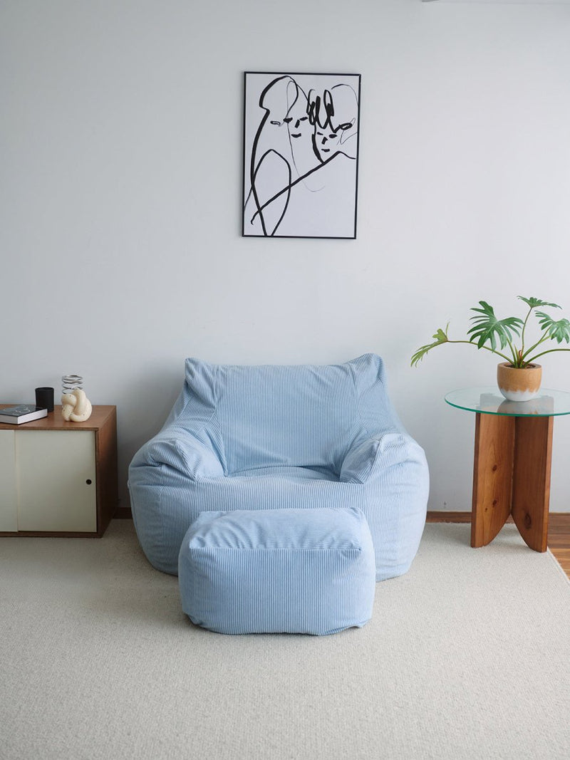 SE - 9129 - LOOSY - HUGME 1人掛けビーズソファ Powder Blue