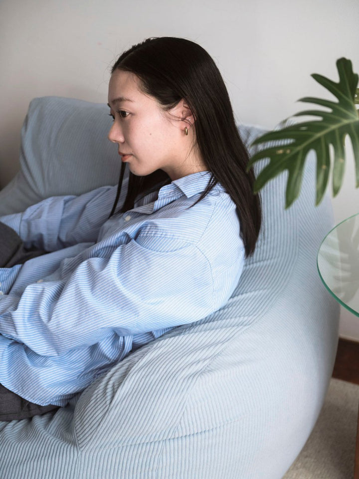 LOOSY 1人掛けビーズソファ Powder Blue｜1人用ソファ おしゃれ