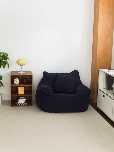 SE - 9164 - LOOSY - HUGME 1人掛けビーズソファ Dark Blue