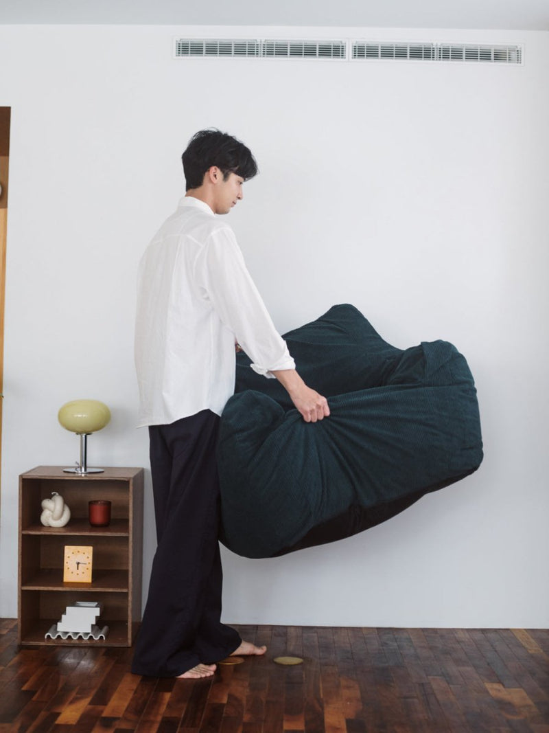 SE - 9169 - LOOSY - HUGME 1人掛けビーズソファ Dark Green