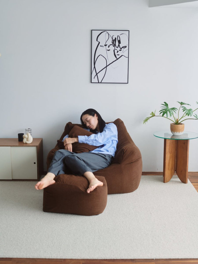 SE - 9172 - LOOSY - HUGME 1人掛けビーズソファ Dark Brown