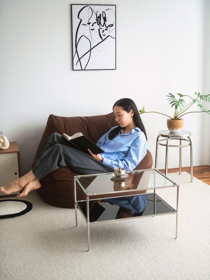 LOOSY 1人掛け ソファ ビーズクッション　オットマン付き ダークブラウン LOOSY 1人掛けビーズソファ Dark Brown｜1人用ソファ おしゃれ