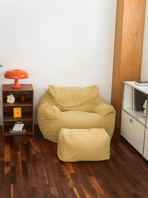 SE - 9173 - LOOSY - HUGME 1人掛けビーズソファ Soft Yellow