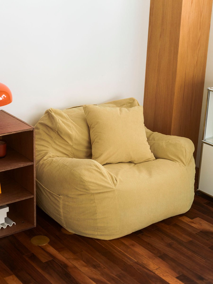 LOOSY 人掛けビーズソファ Soft Yellow｜1人用ソファ おしゃれ