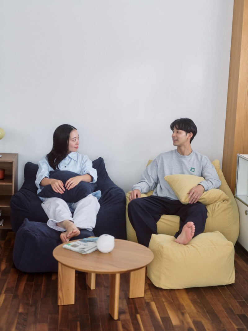 SE - 9175 - LOOSY - HUGME 1人掛けビーズソファ Soft Yellow