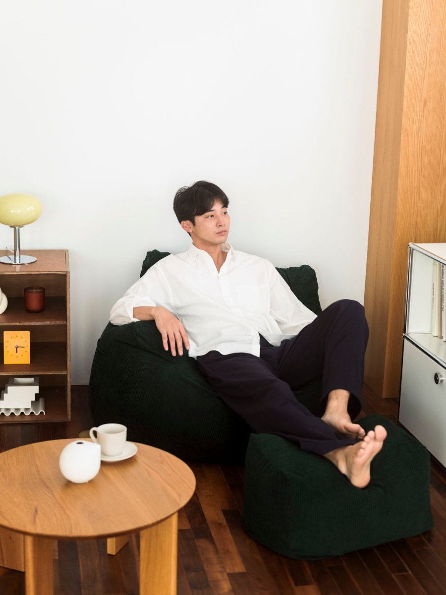 HUGME 1人掛けビーズソファ 付替カバー グリーン　LOOSY HUGME 1人掛けビーズソファ 付替カバー Green｜1人用ソファ