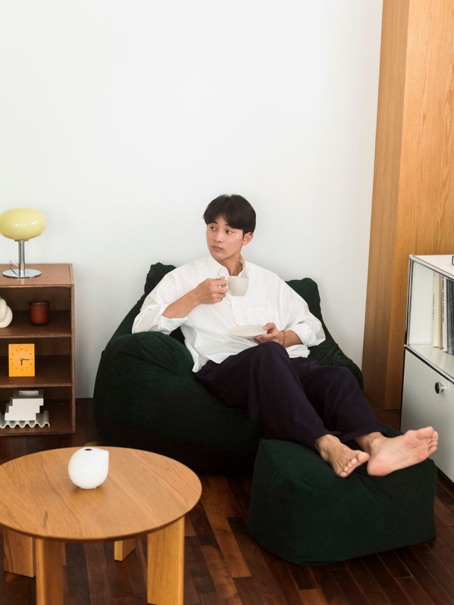 HUGME 1人掛けビーズソファ 付替カバー グリーン　LOOSY LOOSY 1人掛けビーズソファ 付替カバー Mint｜1人用ソファ