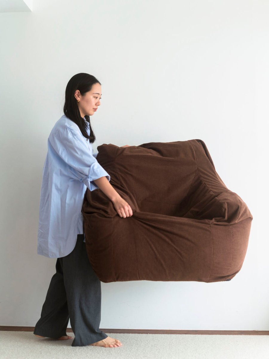 LOOSY 1人掛けビーズソファ 付替カバー Dark Brown｜1人用ソファ