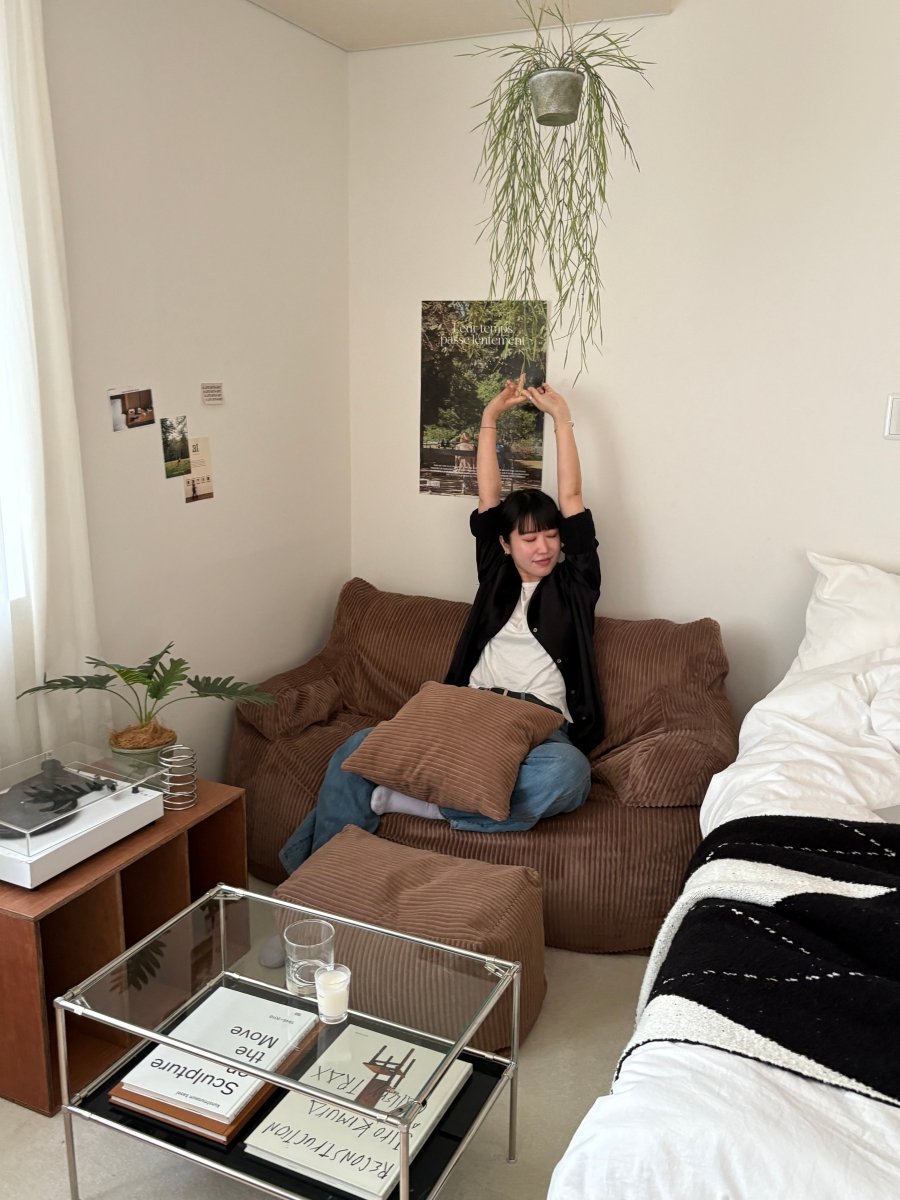 LOOSY 2人掛けビーズソファ Brown｜2人用ソファ おしゃれ 一人暮らし