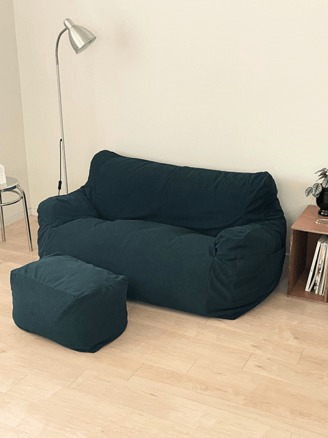 SE - 9282 - LOOSY - HUGME 2人掛けビーズソファ Dark Green