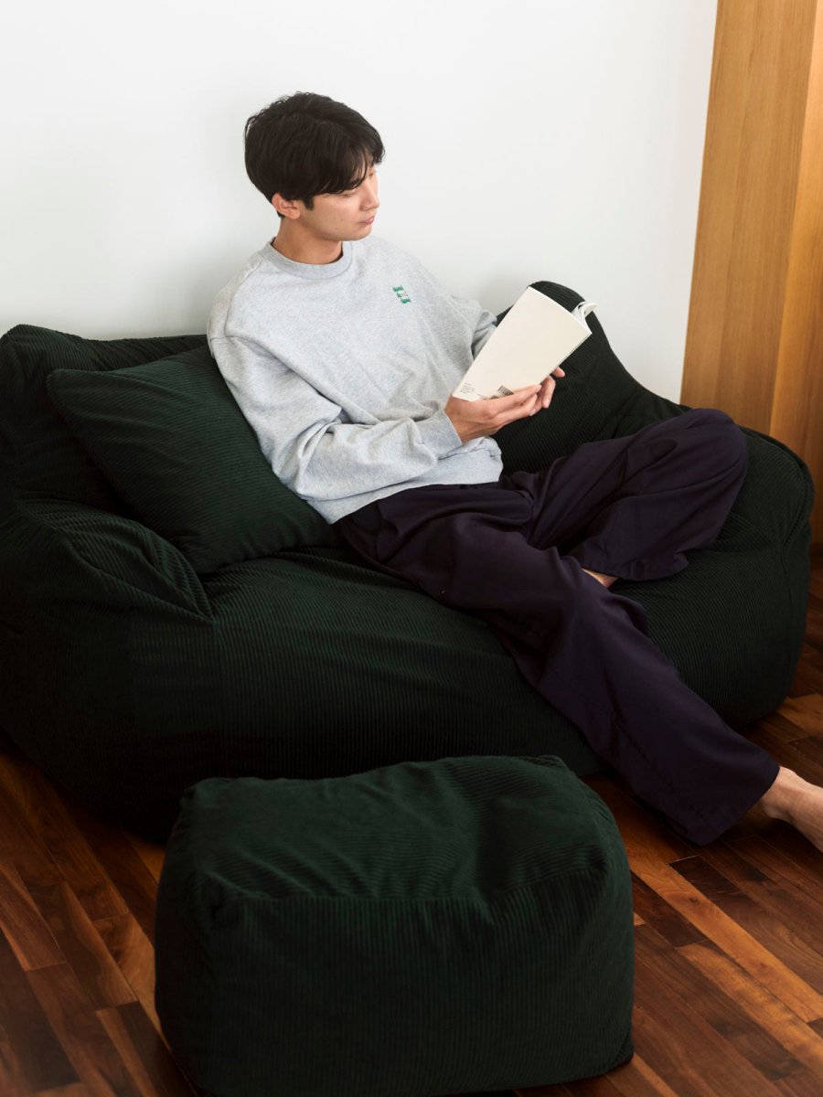 LOOSY 2人掛けビーズソファ Dark Green｜2人用ソファ おしゃれ