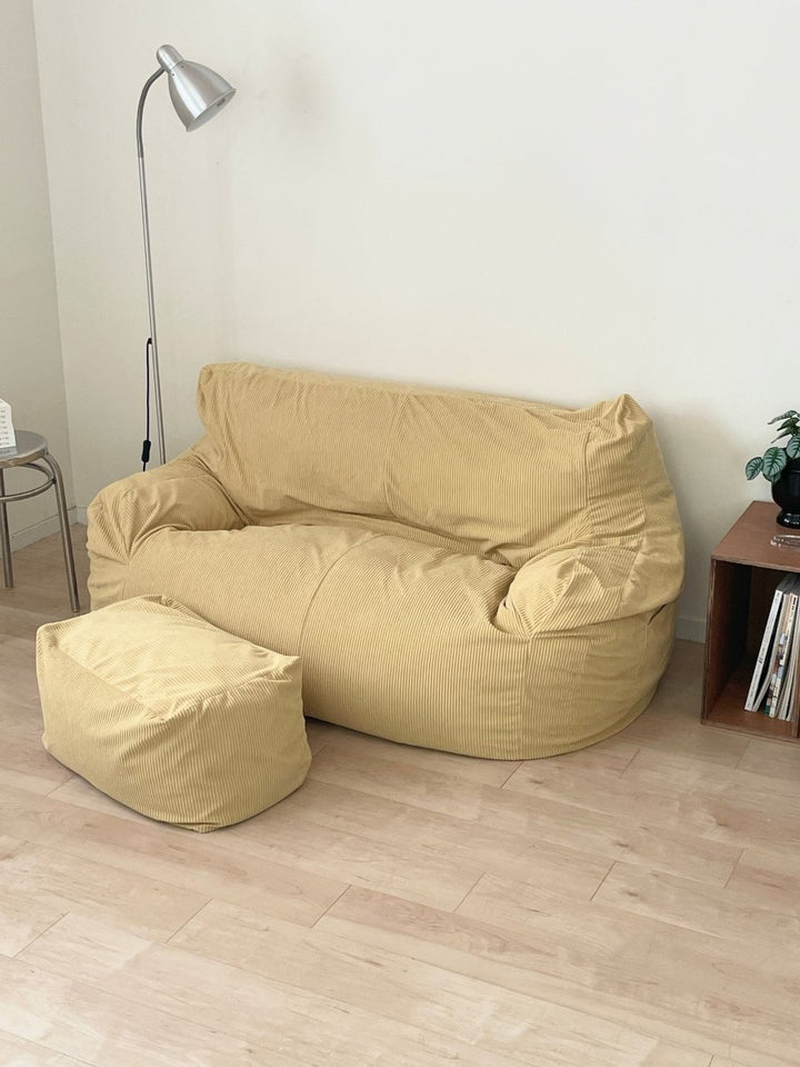 LOOSY 2人掛けビーズソファ Soft Yellow｜2人用ソファ おしゃれ