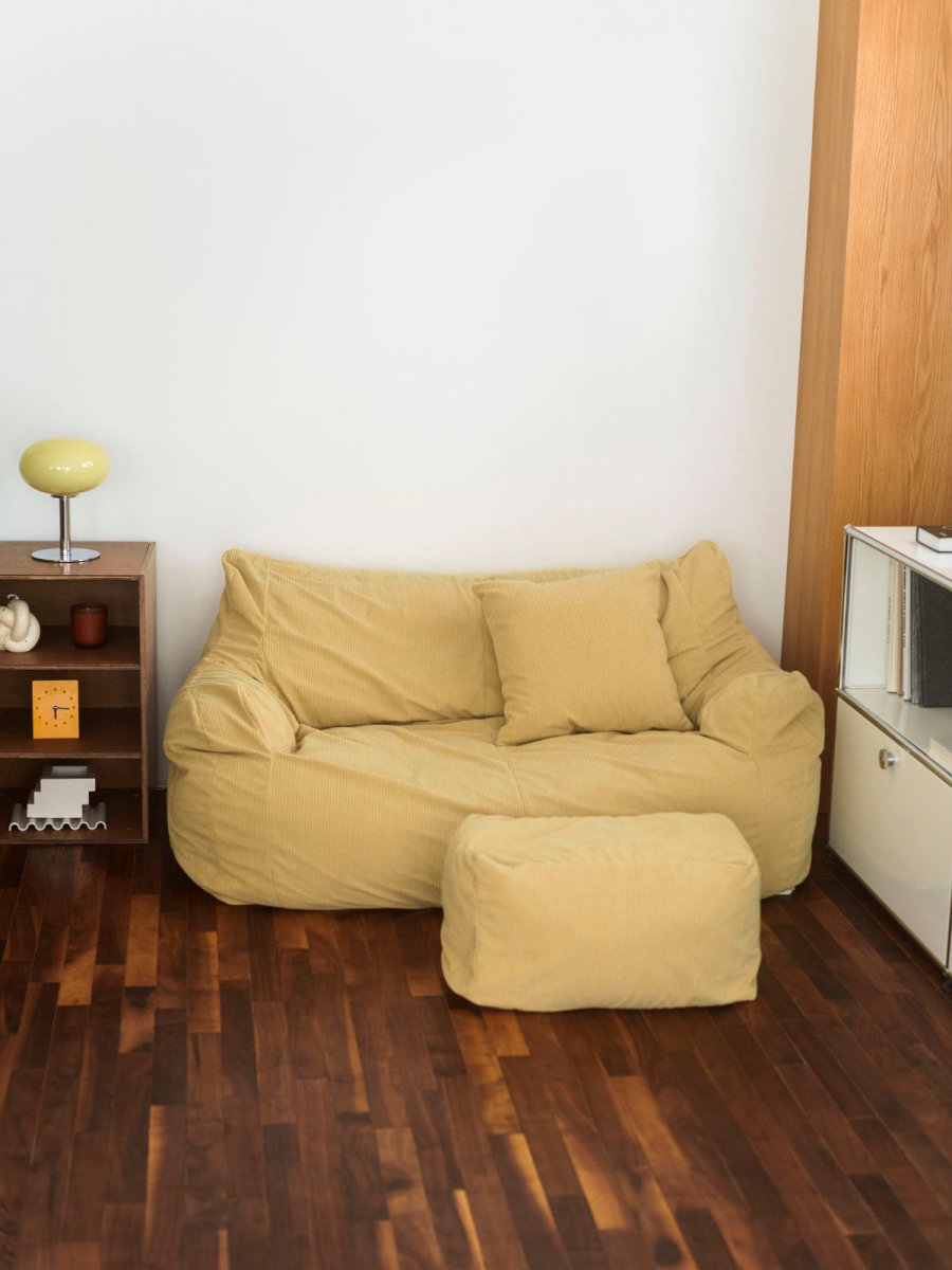 【特価】LOOSY ２人掛け ビーズソファ ivory HUGME LOOSY 2人掛けビーズソファ Ivory｜2人用ソファ おしゃれ