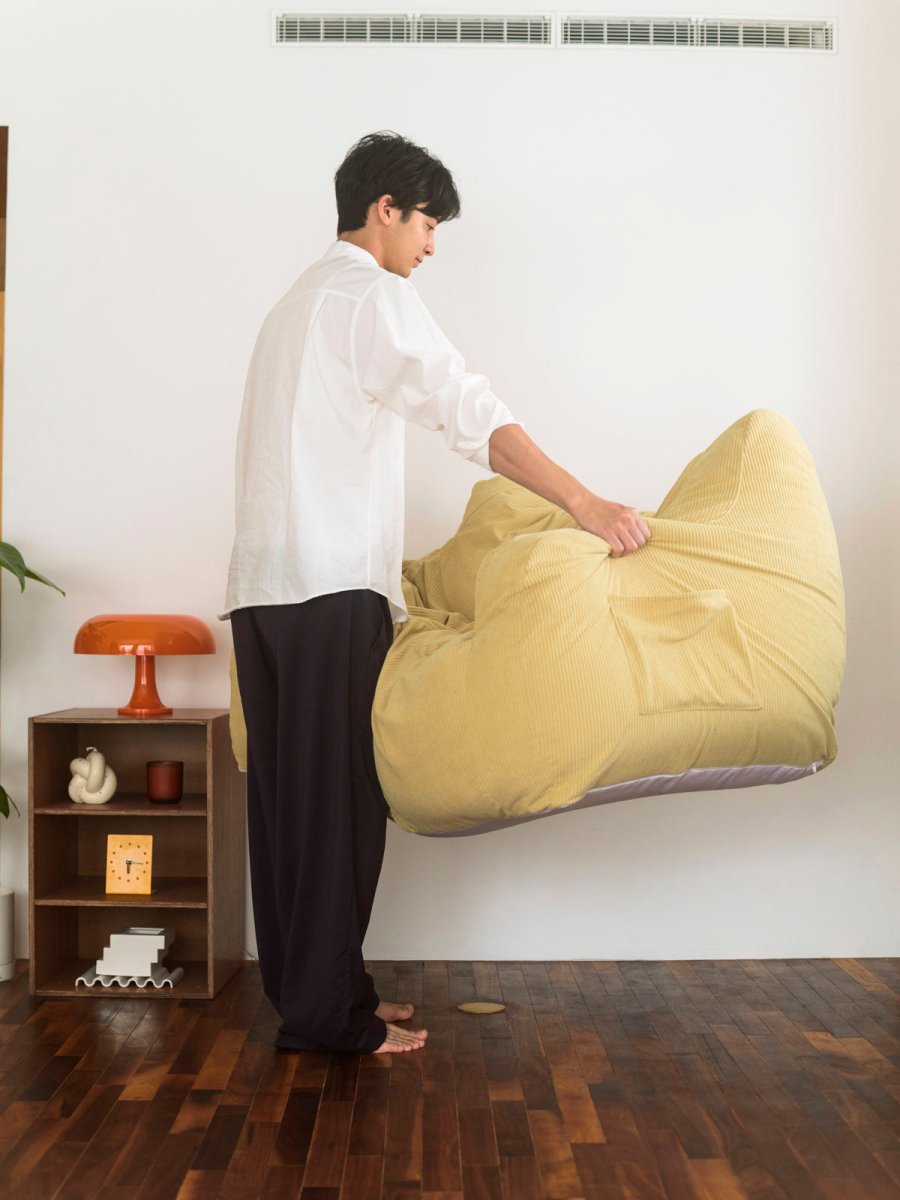 LOOSY 2人掛けビーズソファ Soft Yellow｜2人用ソファ おしゃれ