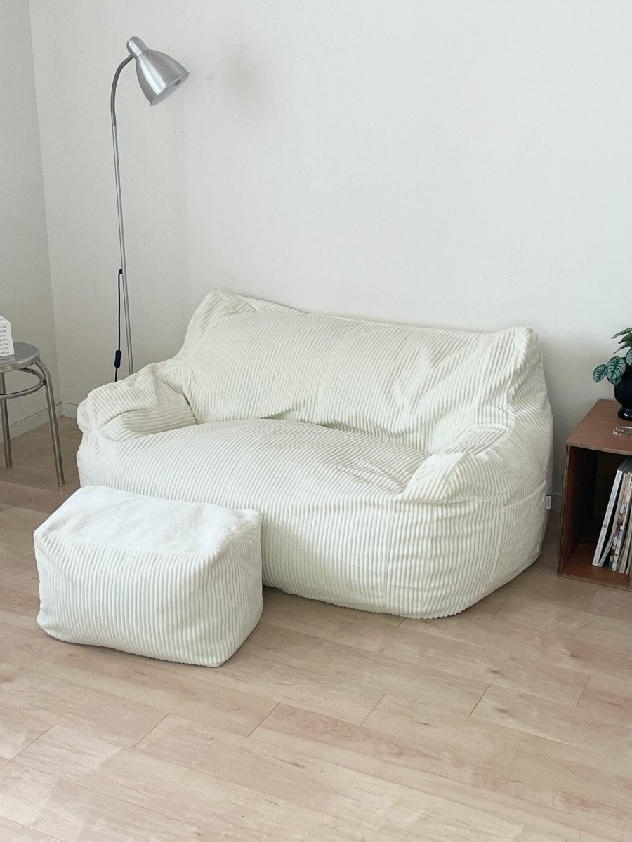 LOOSY 2人掛けビーズソファ 付替カバー Ivory｜2人用ソファ おしゃれ