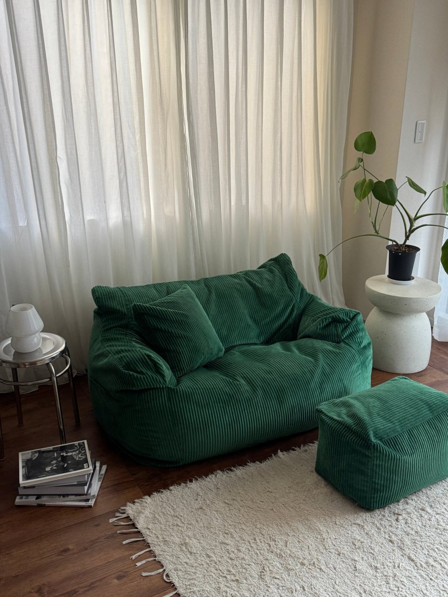 LOOSY 2人掛けビーズソファ 付替カバー Green｜2人用ソファ おしゃれ