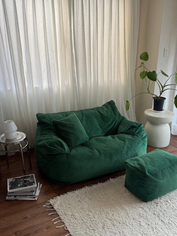 LOOSY 2人掛けビーズソファ 付替カバー Green｜2人用ソファ おしゃれ