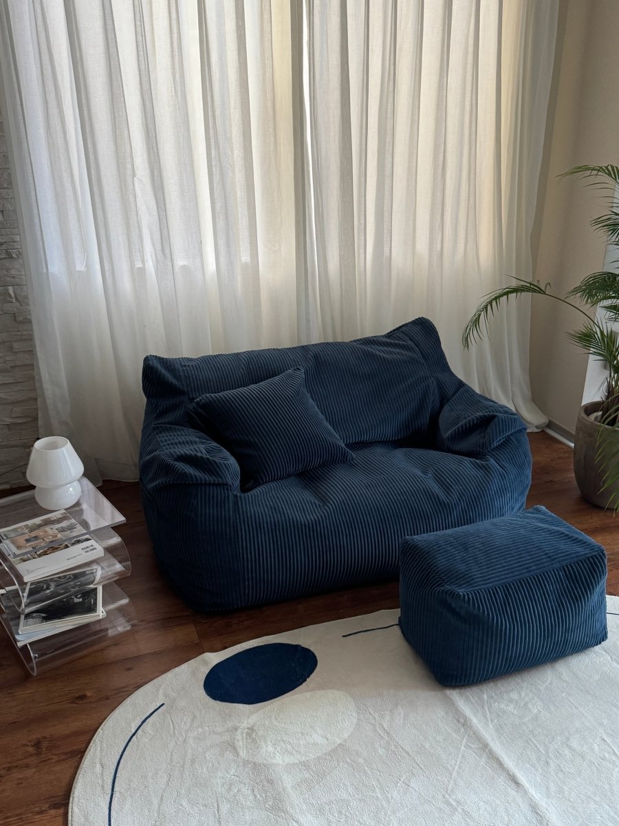 LOOSY 2人掛けビーズソファ 付替カバー Navy｜2人用ソファ