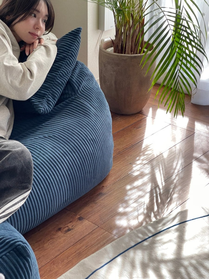 LOOSY 2人掛けビーズソファ 付替カバー Navy｜2人用ソファ