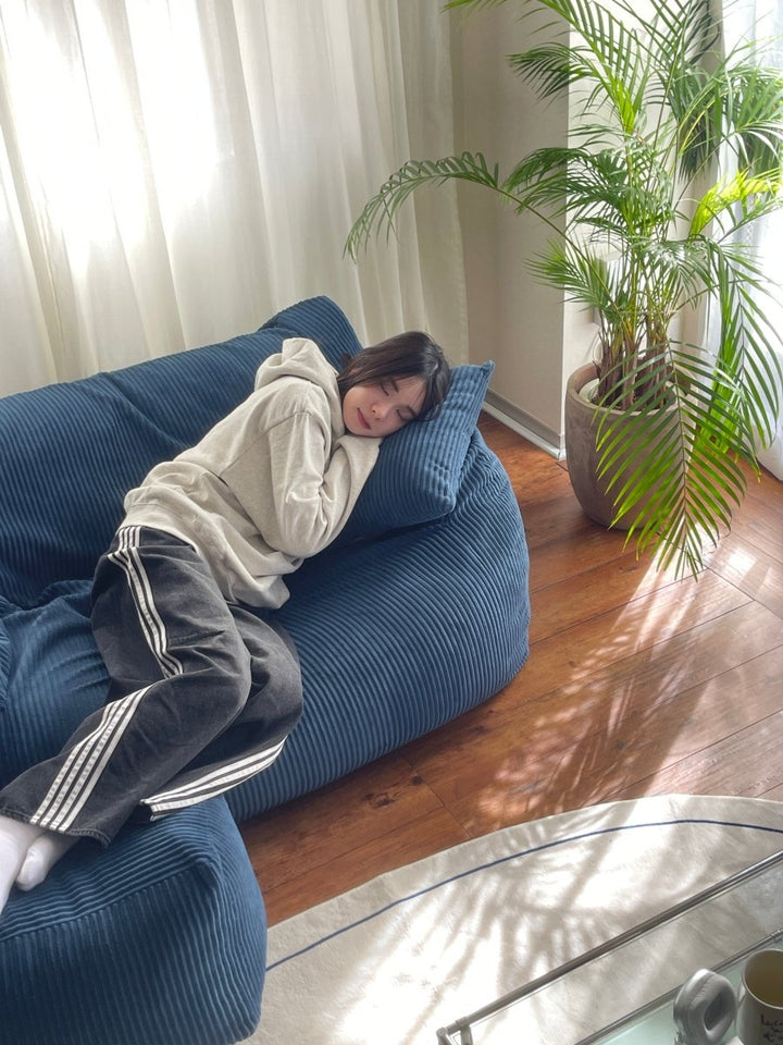 LOOSY 2人掛けビーズソファ 付替カバー Navy｜2人用ソファ おしゃれ