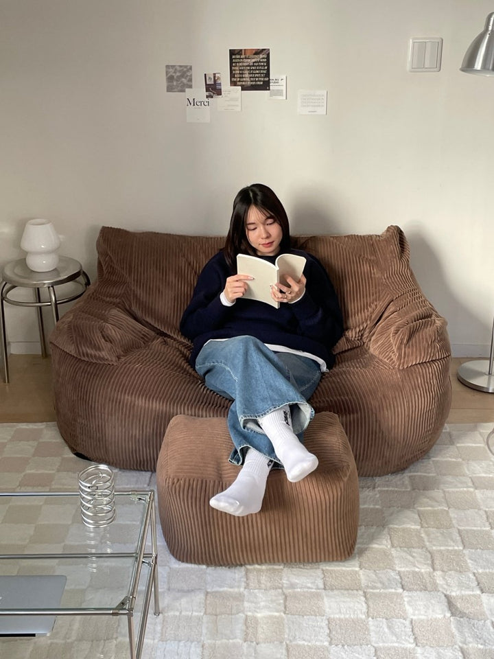 LOOSY HUGME 2人掛けビーズソファ Brown LOOSY 2人掛けビーズソファ 付替カバー Brown｜2人用ソファ